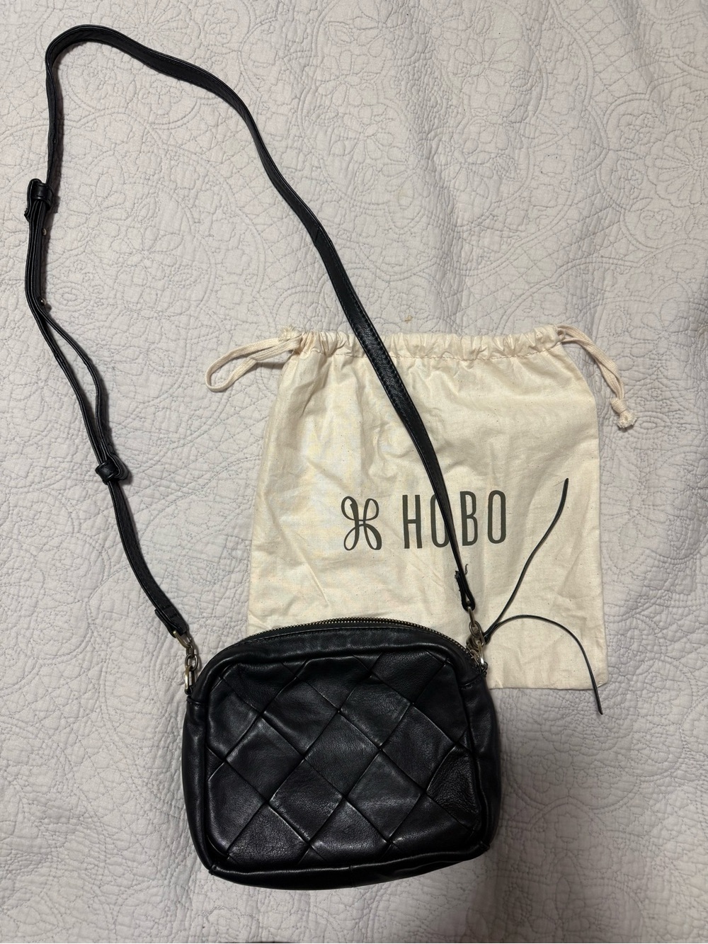 HOBO Black Quilted Leather Crossbody Pouch